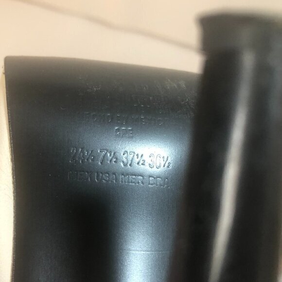 ANDREA Heels Women's Size 7.5 Cream Black Peep Toe Shoes - Picture 7 of 11